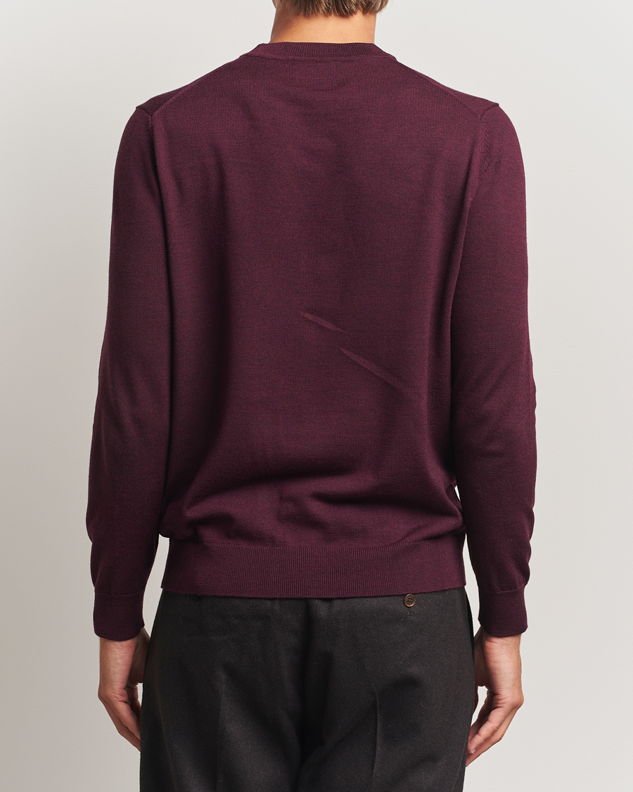 Hombres | Jerséis y prendas de punto | NN07 | Ted Merino Crew Neck Pullover Wine Red
