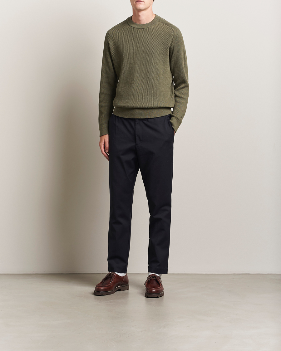 Hombres | Jerséis y prendas de punto | NN07 | Kevin Cotton Knitted Sweater Capers Green