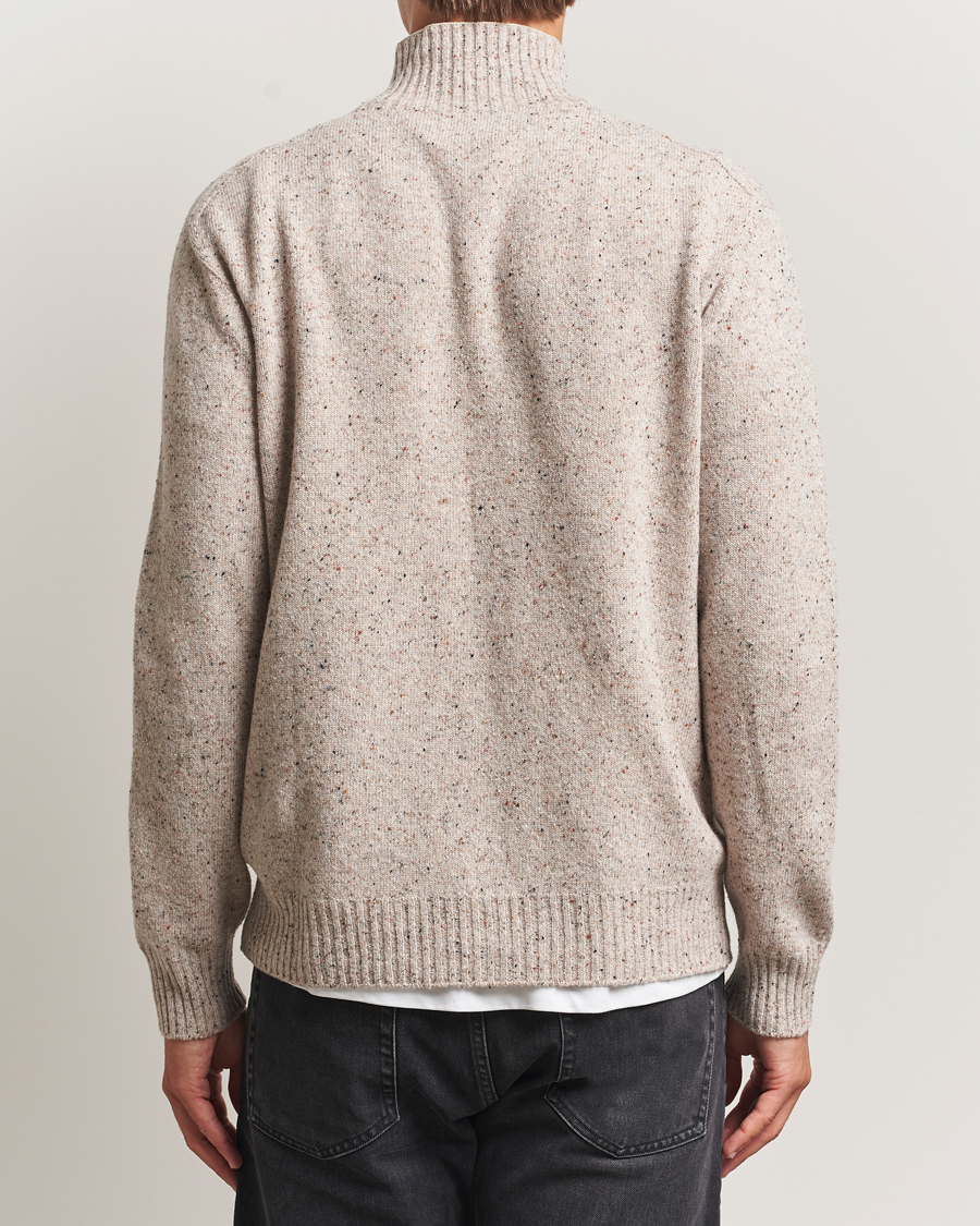 Hombres | Jerséis y prendas de punto | NN07 | Aksel Wool Donegal Knitted Mock Neck Ivory