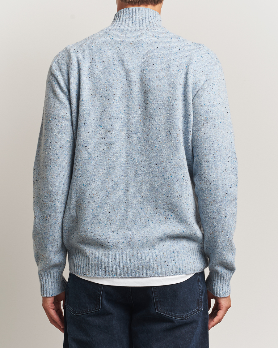 Hombres | Jerséis y prendas de punto | NN07 | Aksel Wool Donegal Knitted Mock Neck Cerulian Blue