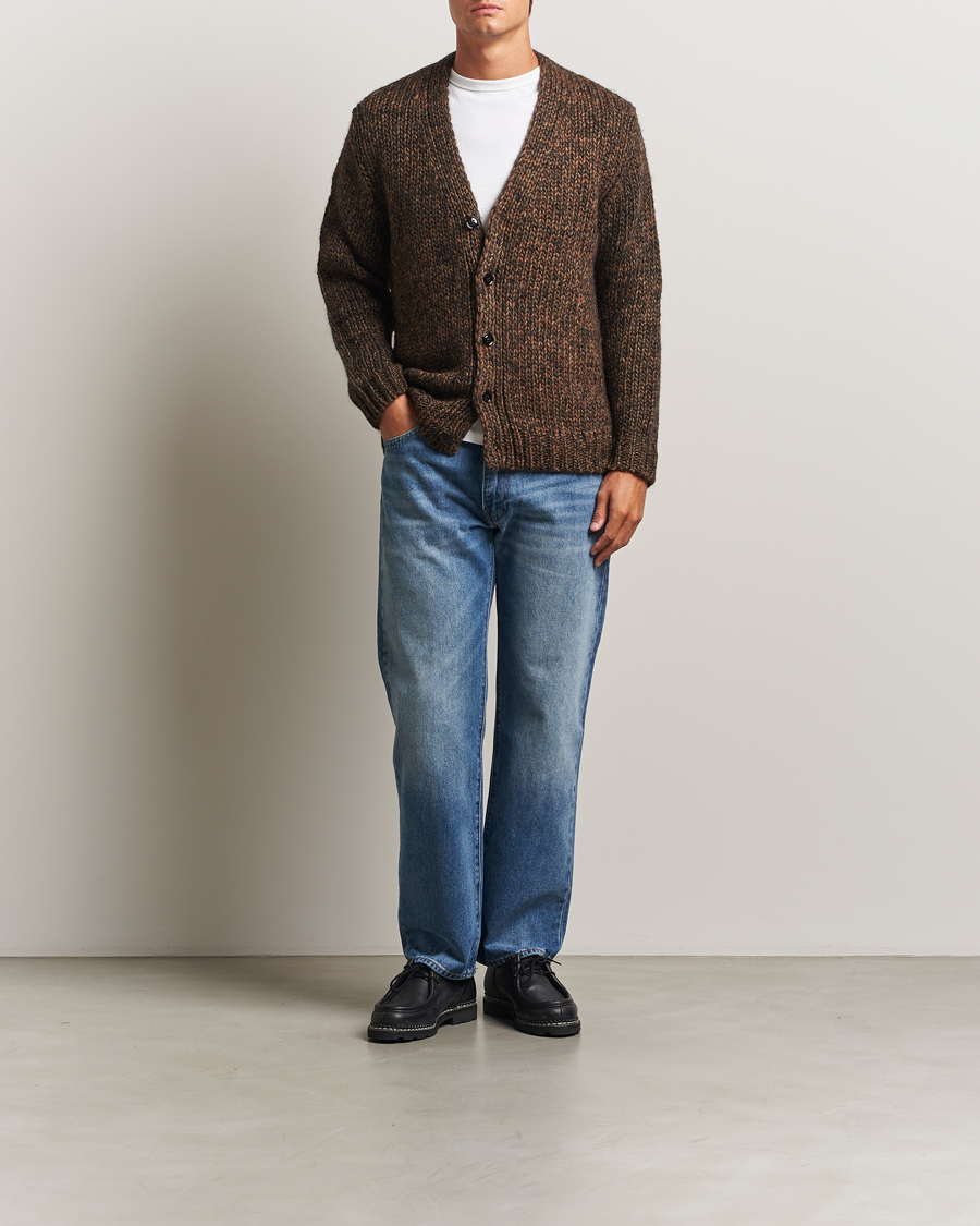 Hombres | Jerséis y prendas de punto | NN07 | Osky Heavy Knitted Cardigan Demitasse Brown