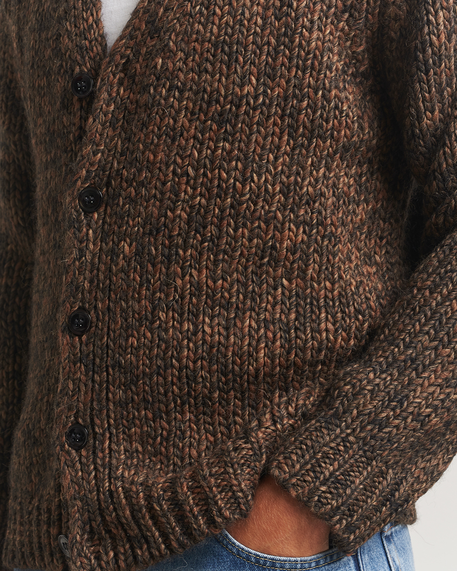 Hombres | Jerséis y prendas de punto | NN07 | Osky Heavy Knitted Cardigan Demitasse Brown
