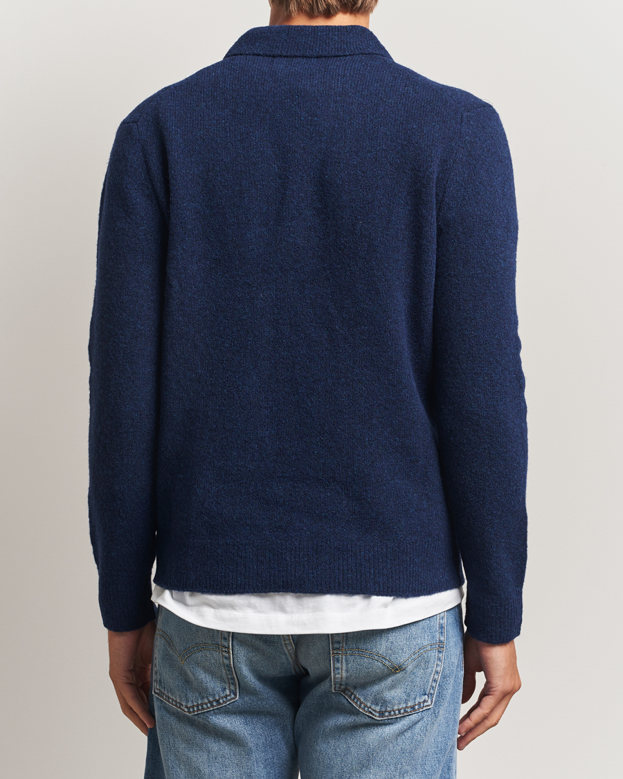 Hombres | Jerséis y prendas de punto | NN07 | Hope Wool Knitted Polo Navy Blue