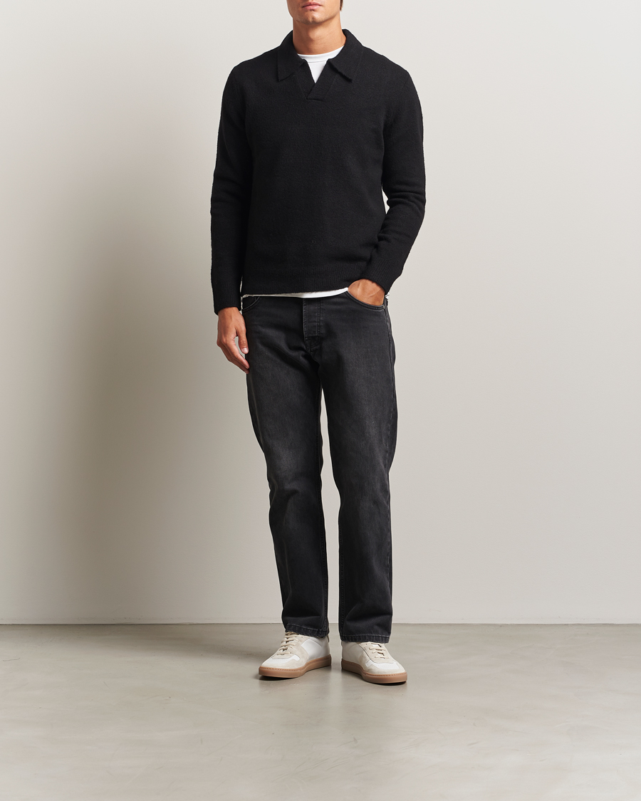 Hombres | Jerséis y prendas de punto | NN07 | Hope Wool Knitted Polo Black