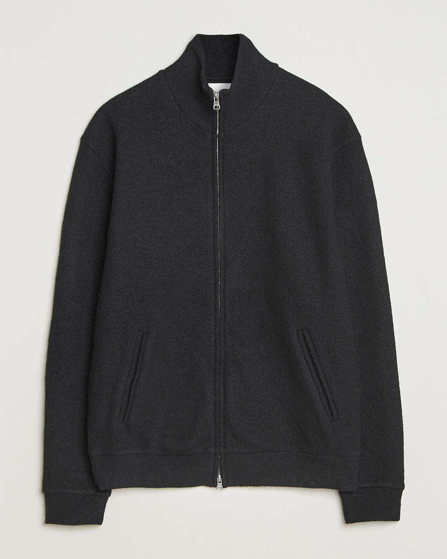 Hombres | Jerséis y prendas de punto | NN07 | Boiled Wool Full Zip Black