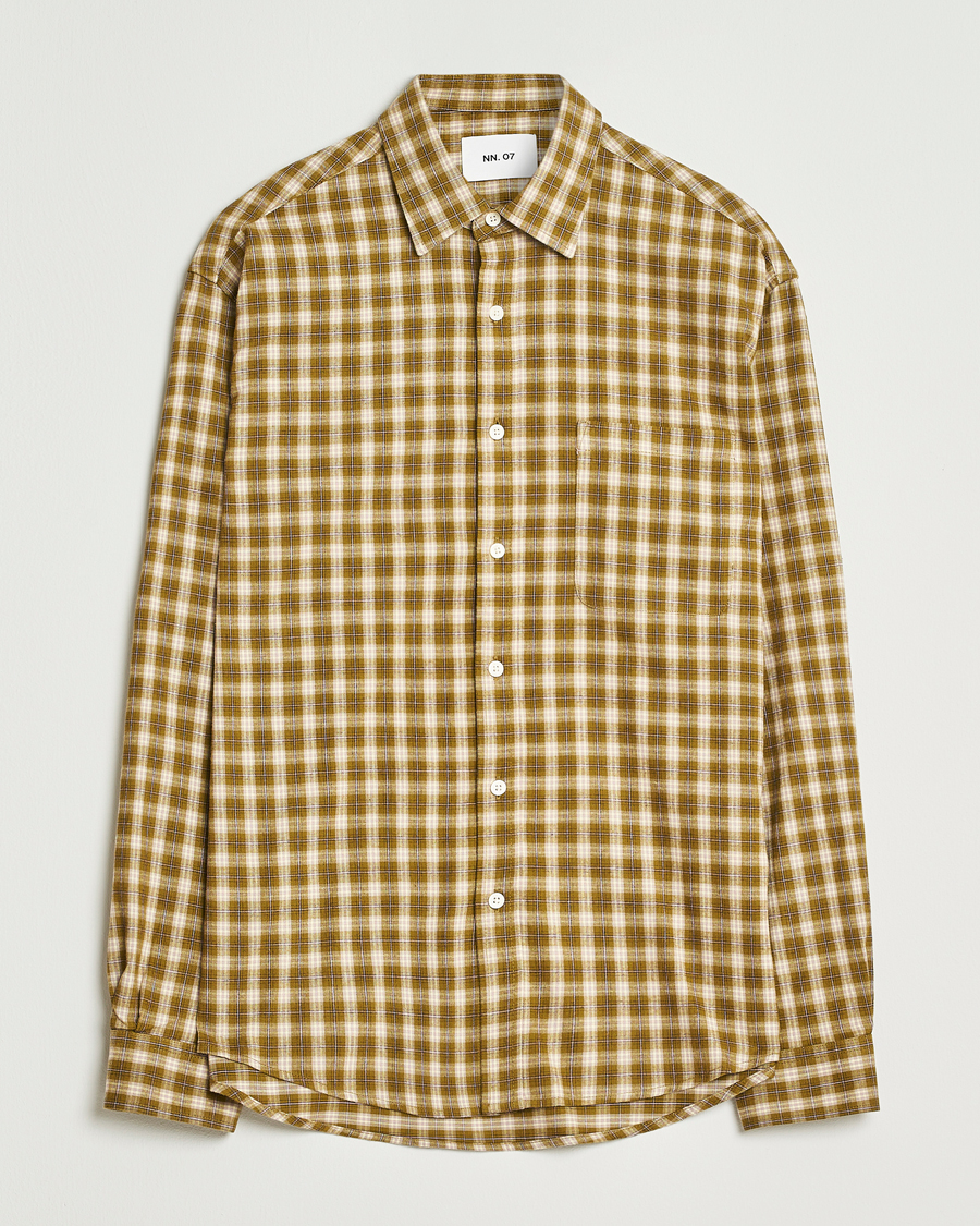 Hombres | Camisas | NN07 | Deon Flannel Checked Shirt Green