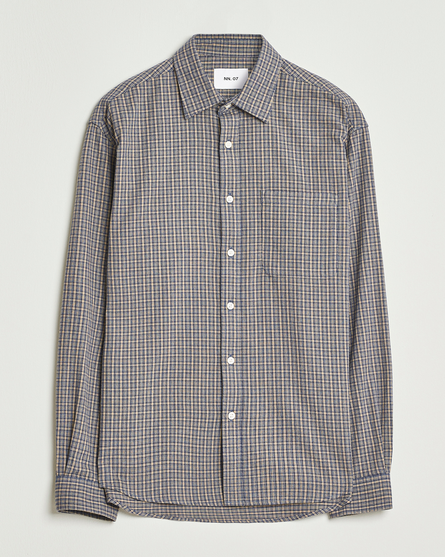 Hombres | Camisas | NN07 | Deon Flannel Checked Shirt Indigo