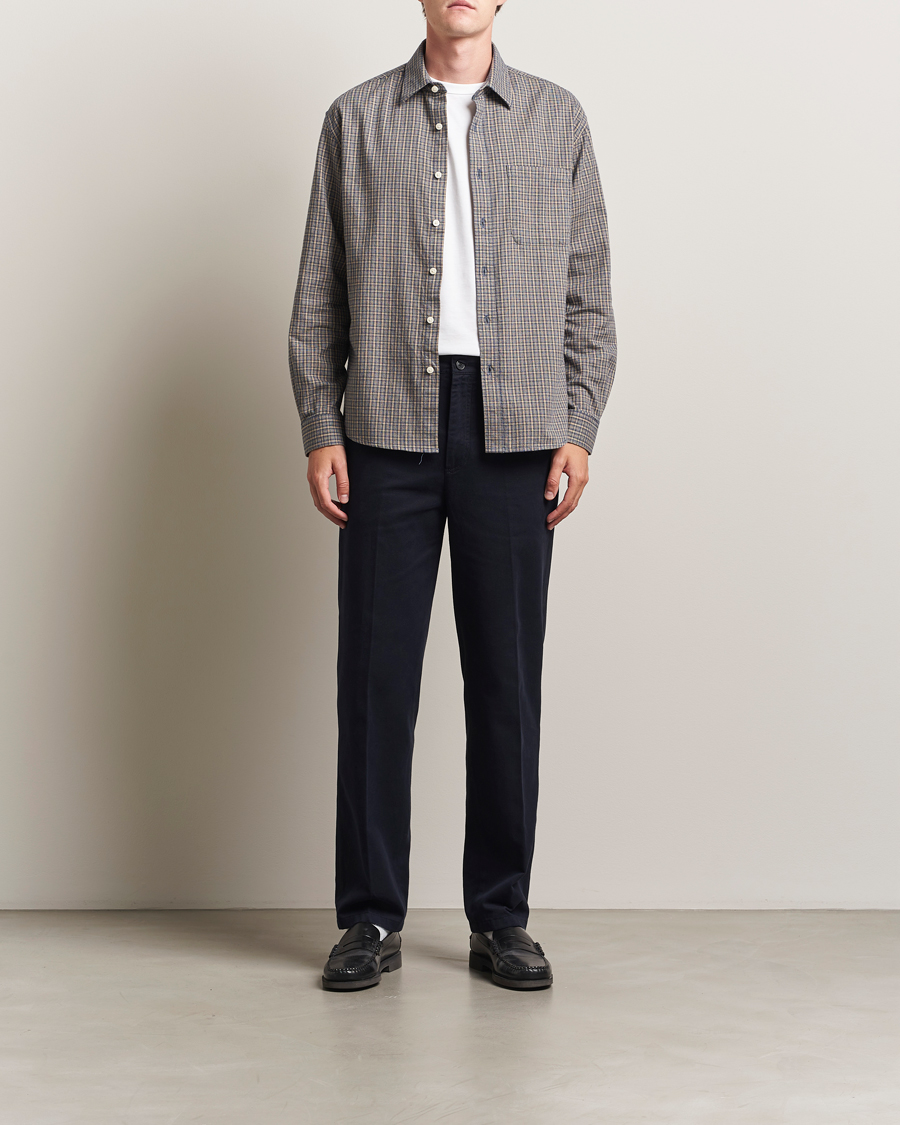 Hombres | Camisas | NN07 | Deon Flannel Checked Shirt Indigo