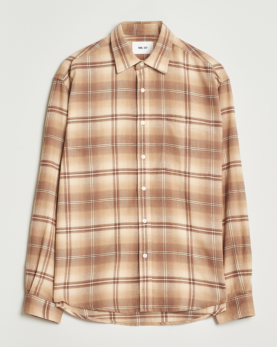 Hombres | Camisas | NN07 | Deon Flannel Checked Shirt Camel