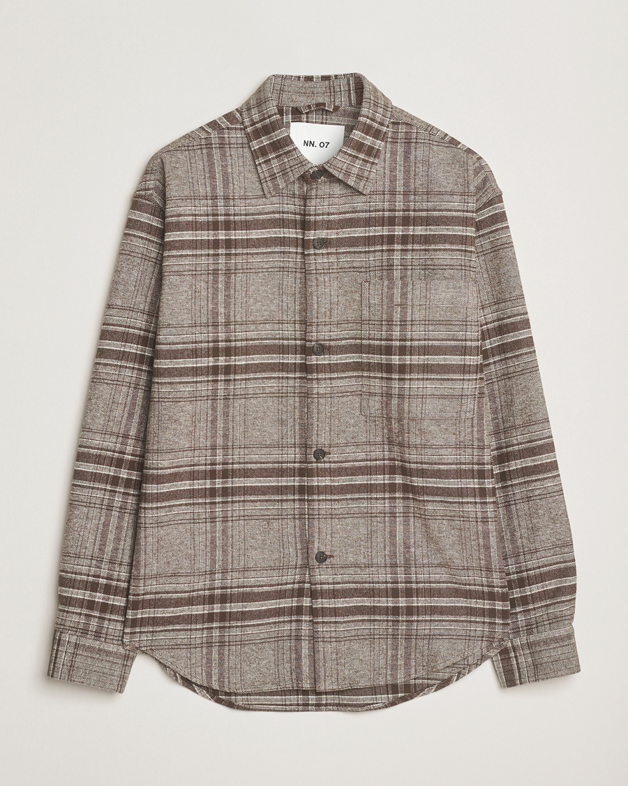 Hombres | Camisas | NN07 | Adwin Checked Overshirt Brown