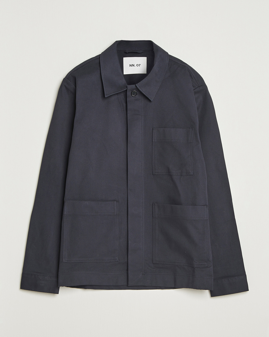 Hombres | Camisas | NN07 | Olav Cotton Overshirt Deep Navy