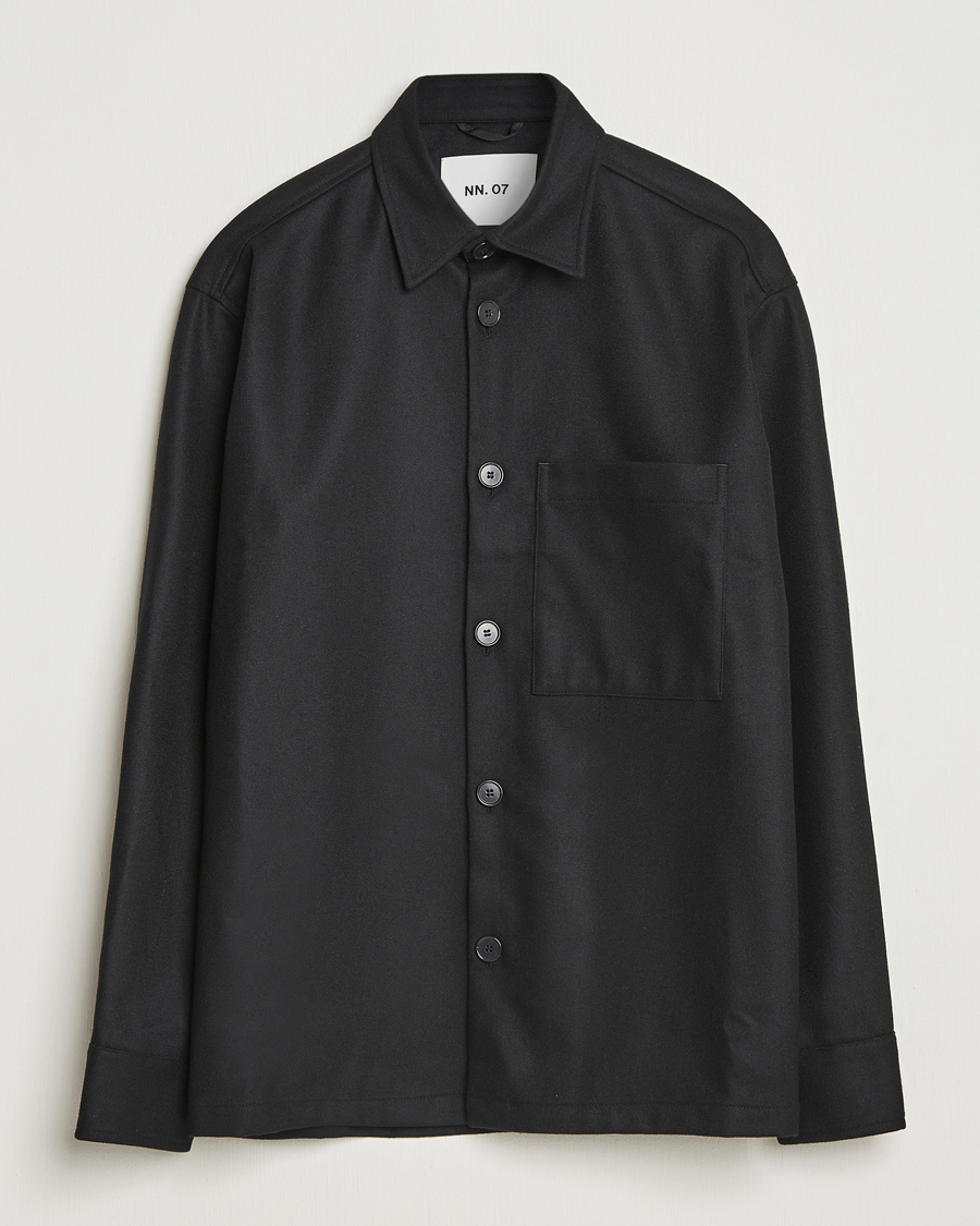 Hombres | Camisas | NN07 | Freddy Wool Overshirt Black