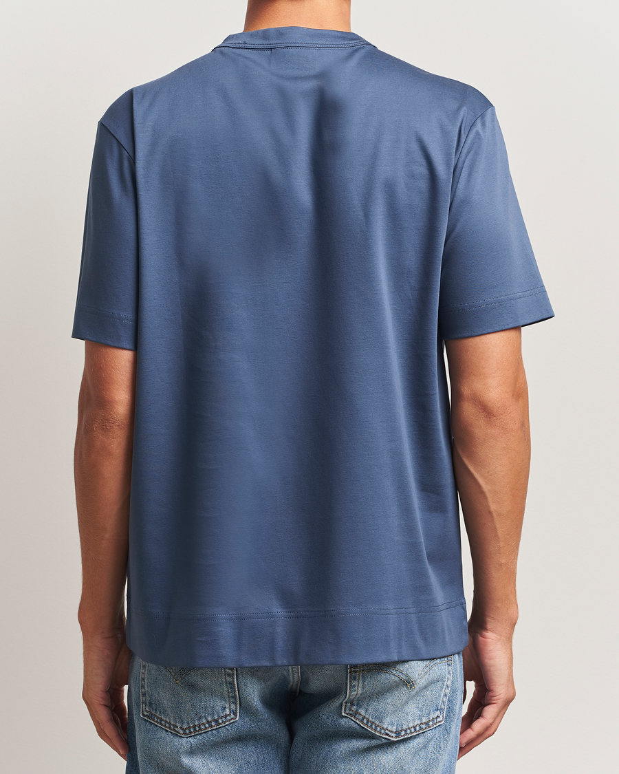 Hombres | Camisetas | NN07 | Pedro Mercerized Embroidered T-Shirt Denim Blue