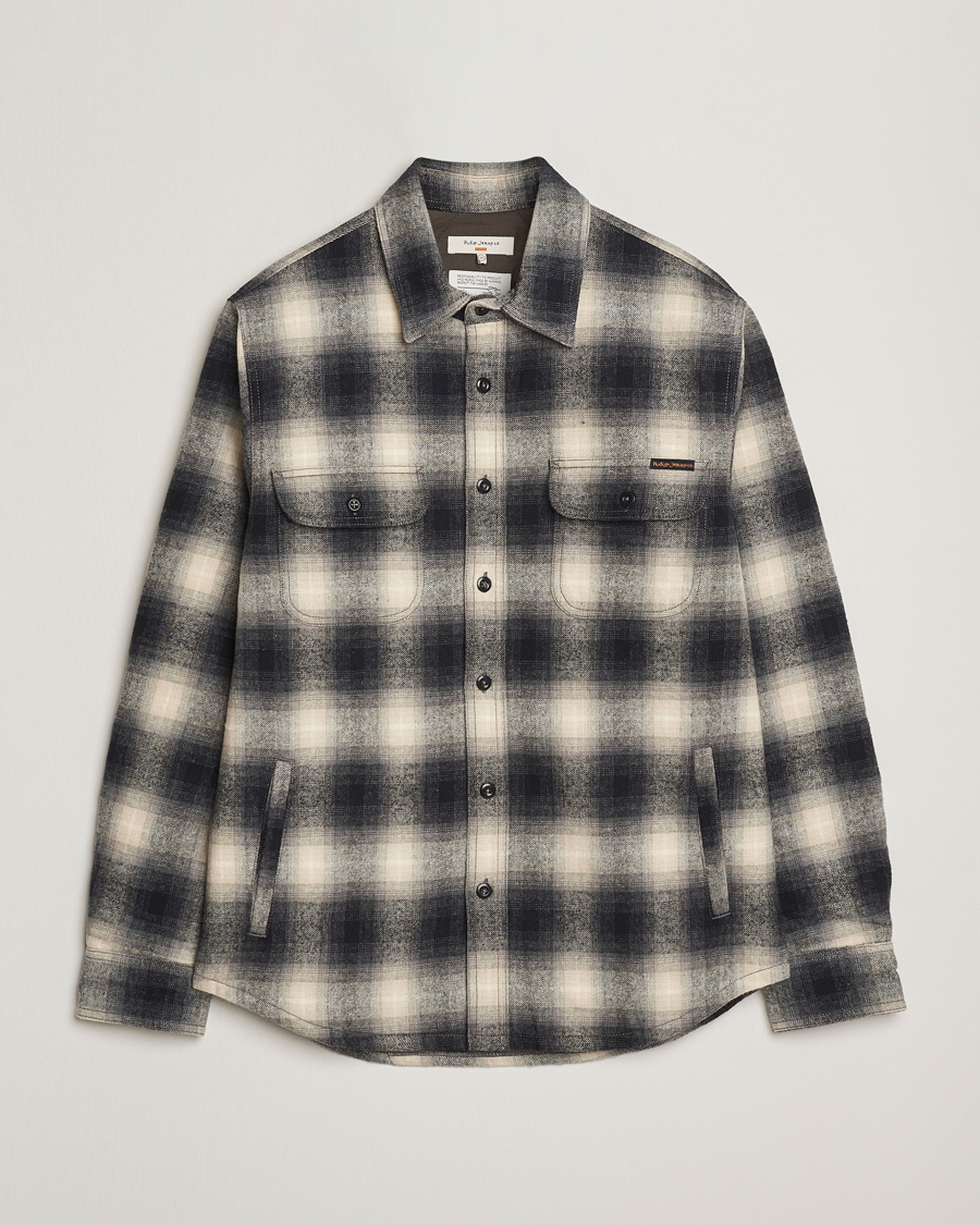 Hombres | Camisas | Nudie Jeans | Glenn Padded Checked Overshirt Black