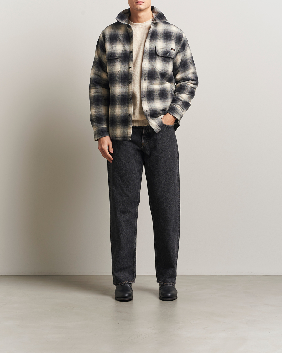 Hombres | Camisas | Nudie Jeans | Glenn Padded Checked Overshirt Black