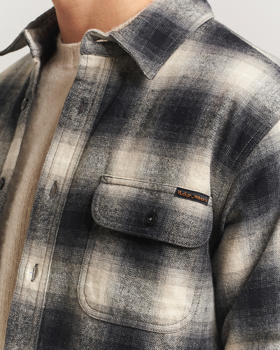 Hombres | Camisas | Nudie Jeans | Glenn Padded Checked Overshirt Black
