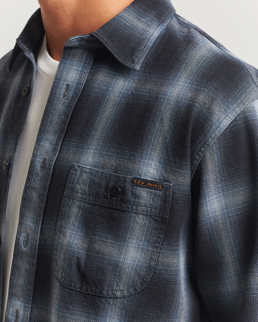 Hombres | Camisas | Nudie Jeans | Julian Worker Checked Shirt Black