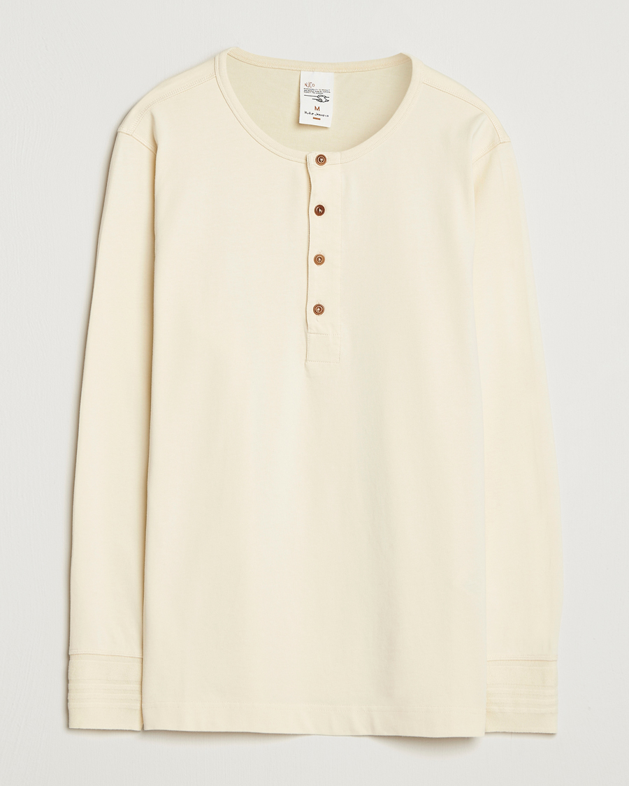 Hombres | Camisetas | Nudie Jeans | Long Sleeved Henley Ecru