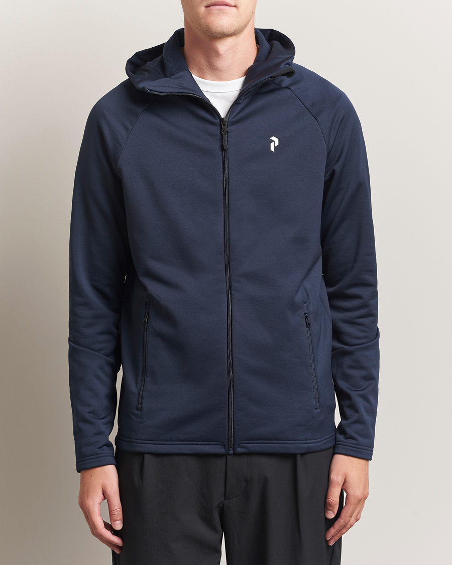 Hombres | Jerséis y prendas de punto | Peak Performance | Rider Hooded Full Zip Blue Shadow