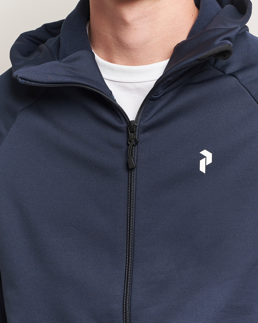 Hombres | Jerséis y prendas de punto | Peak Performance | Rider Hooded Full Zip Blue Shadow
