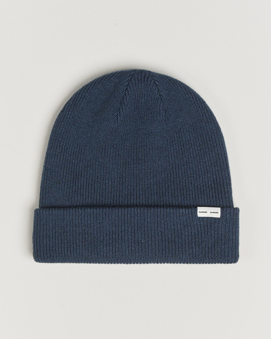 Hombres | Gorros | Samsøe Samsøe | The Wool Beanie Midnight Navy