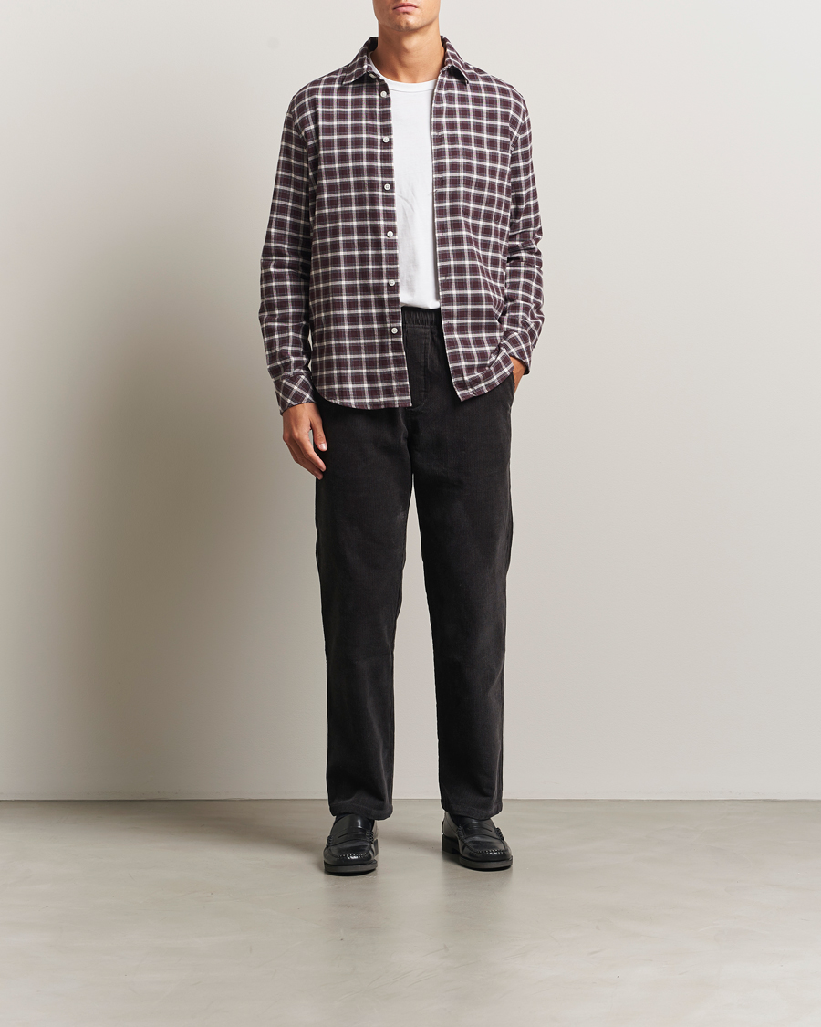 Hombres | Pantalones | Samsøe Samsøe | Jabari Corduroy Drawstring Trousers Black Oyster