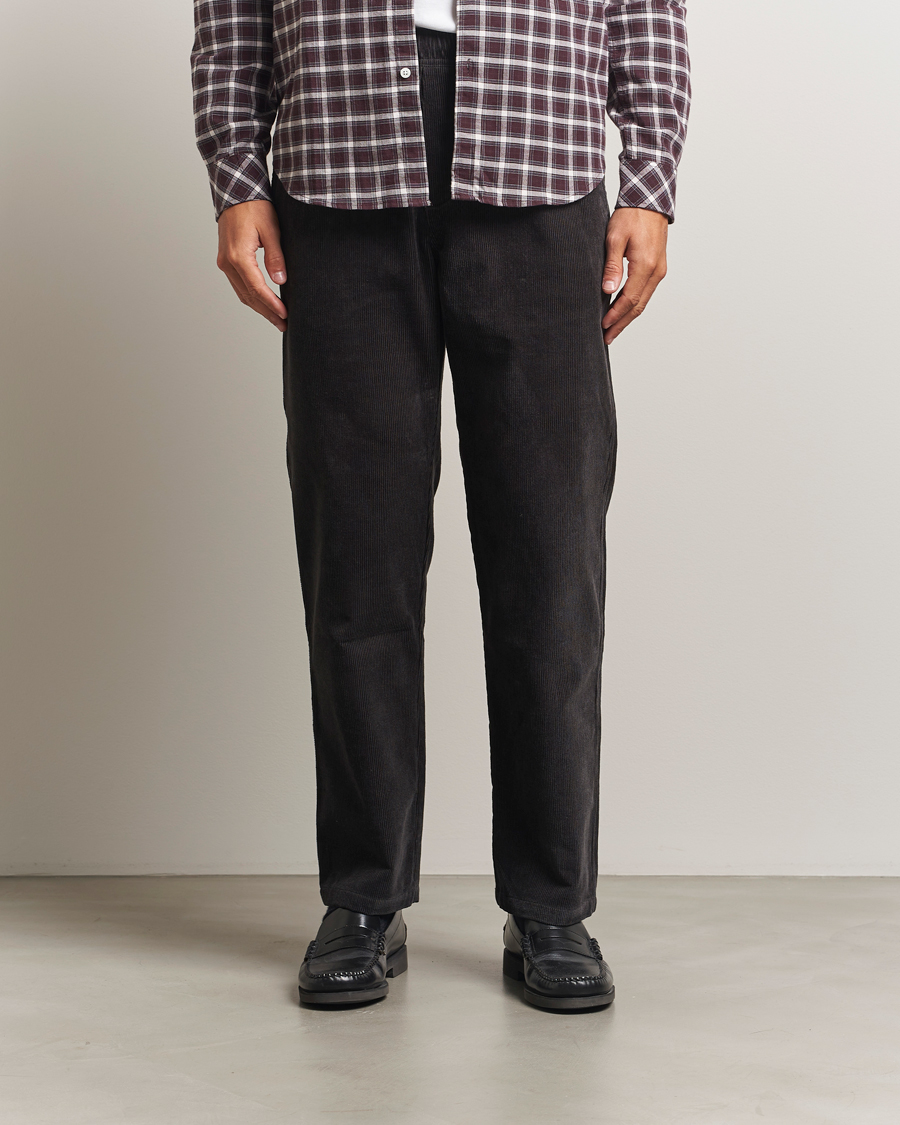 Hombres | Pantalones | Samsøe Samsøe | Jabari Corduroy Drawstring Trousers Black Oyster