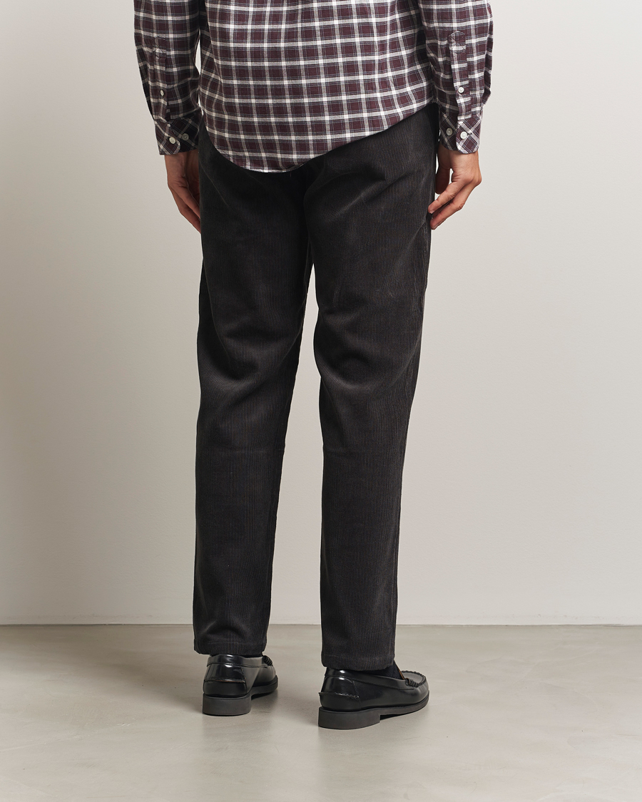 Hombres | Pantalones | Samsøe Samsøe | Jabari Corduroy Drawstring Trousers Black Oyster