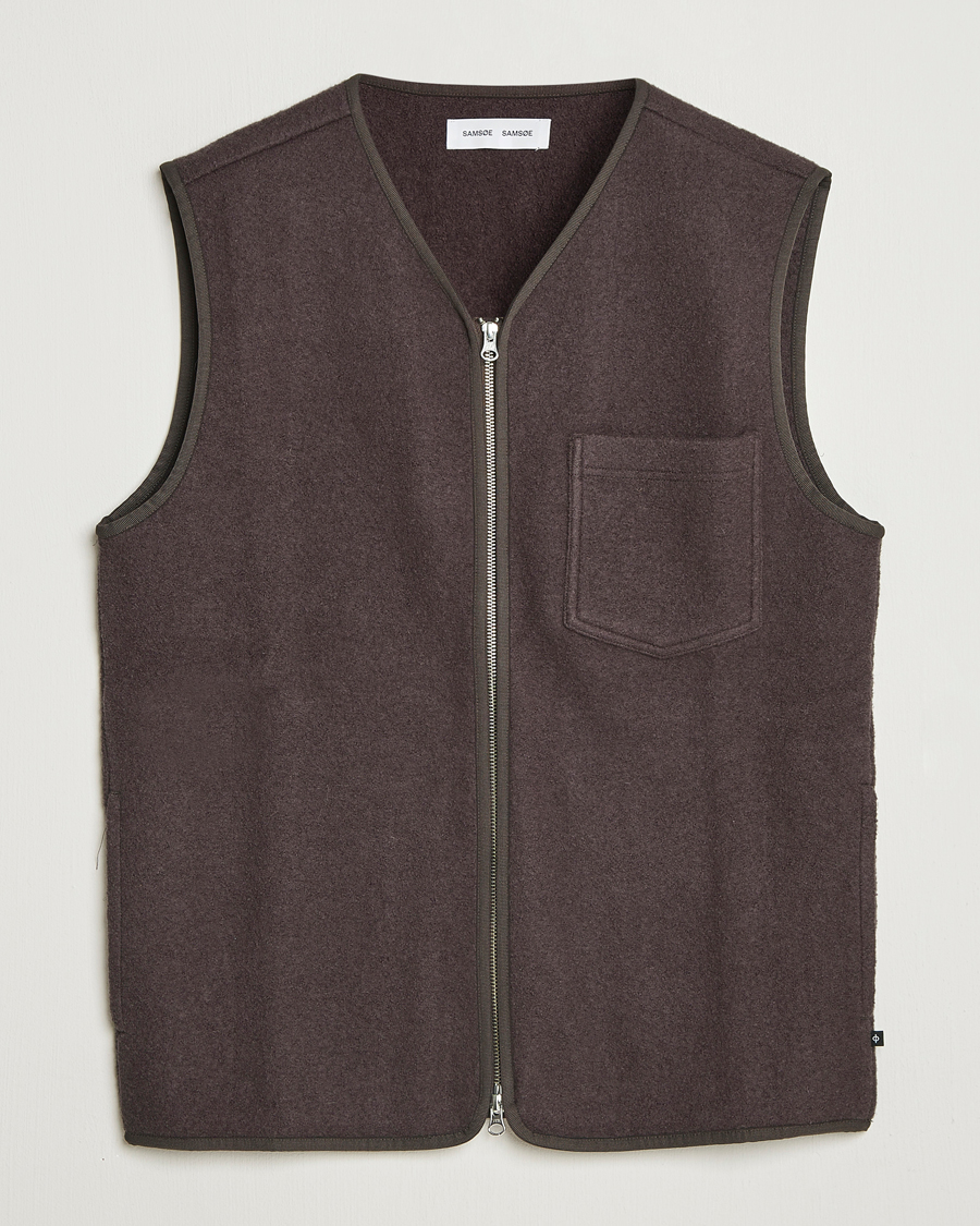 Hombres | Abrigos y chaquetas | Samsøe Samsøe | Hannes Boiled Wool Vest Turkish Coffee