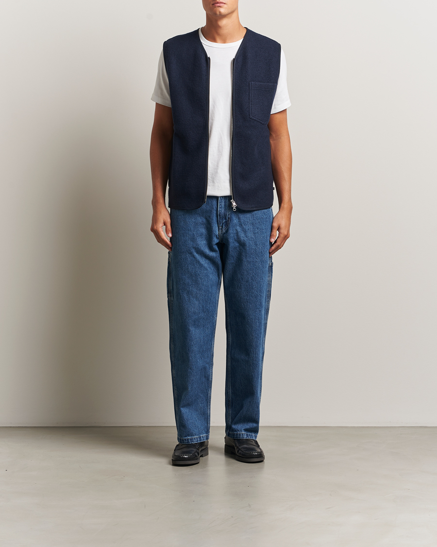 Hombres | Abrigos y chaquetas | Samsøe Samsøe | Hannes Boiled Wool Vest Salute Navy