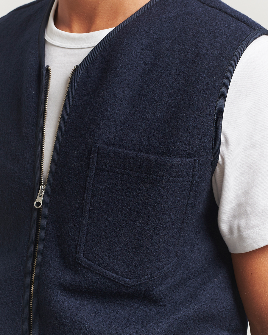 Hombres | Abrigos y chaquetas | Samsøe Samsøe | Hannes Boiled Wool Vest Salute Navy