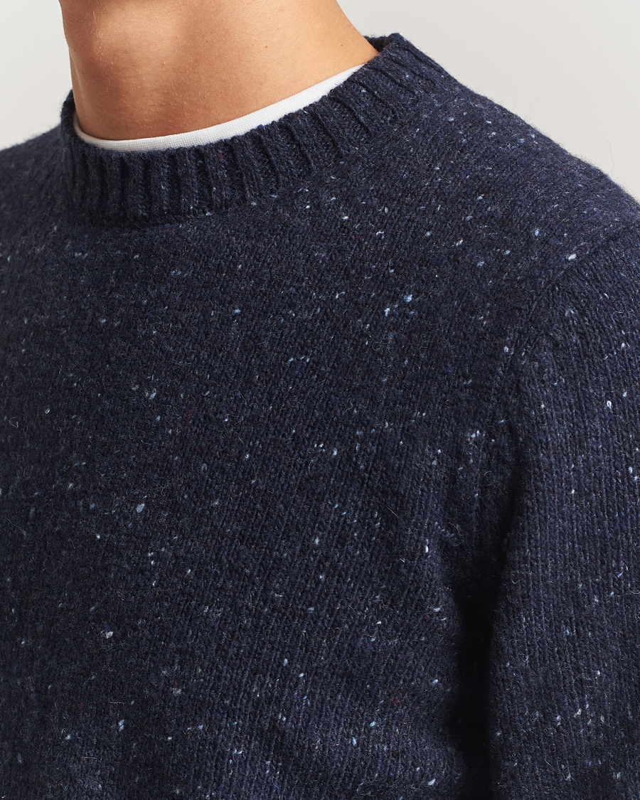 Hombres | Jerséis y prendas de punto | Samsøe Samsøe | Nataniel Donegal Knitted Crew Neck Salute Navy