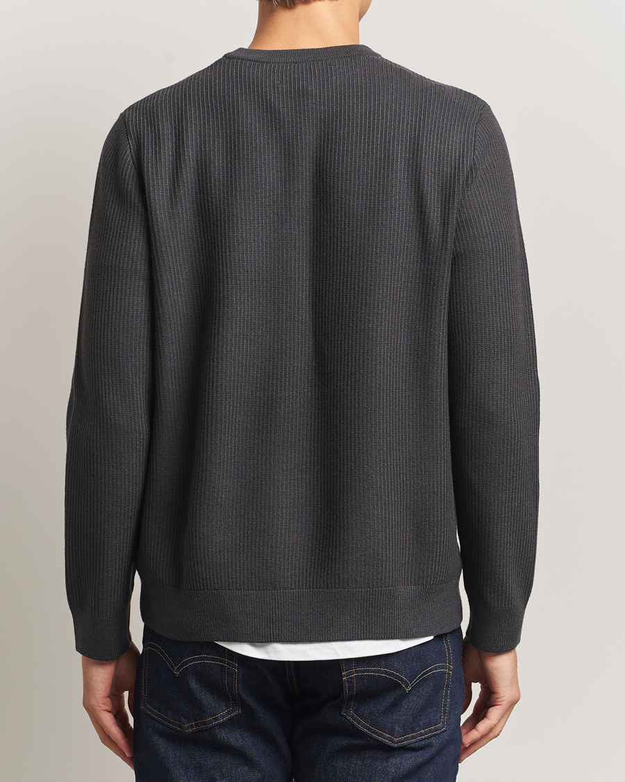 Hombres | Jerséis y prendas de punto | Samsøe Samsøe | Dem Structured Knitted Crew Neck Black Oyster