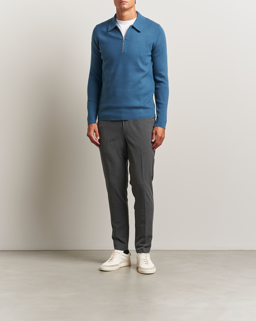 Hombres | Jerséis y prendas de punto | Samsøe Samsøe | Guna Half Zip Stellar Blue