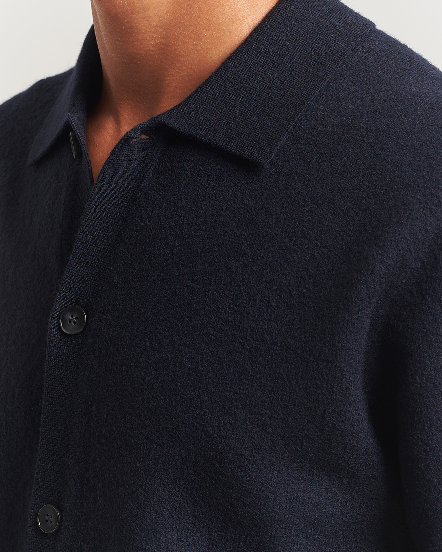 Hombres | Jerséis y prendas de punto | Samsøe Samsøe | Richard Merino Knitted Cardigan Salute Navy