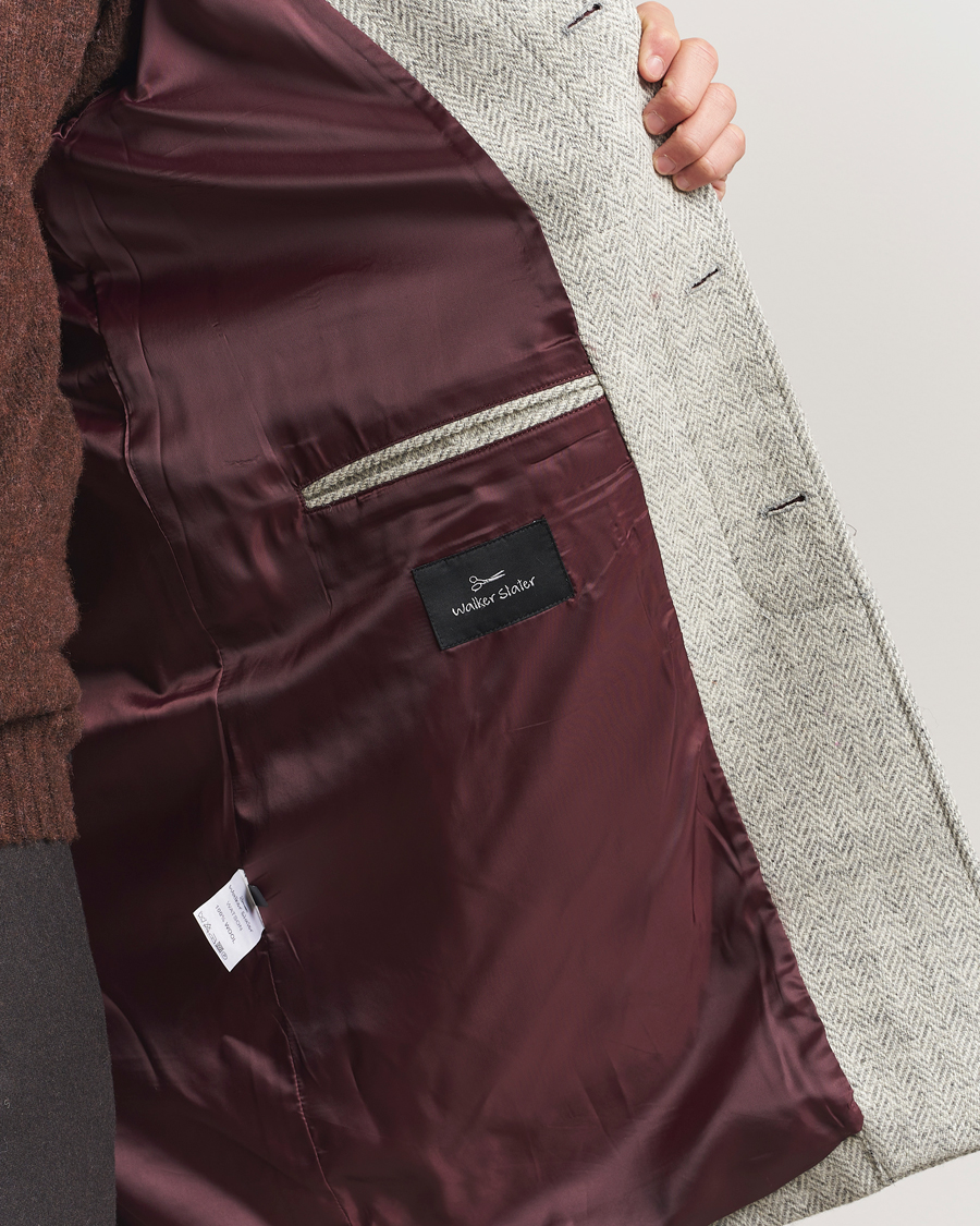Hombres | Abrigos y chaquetas | Walker Slater | Watson Harris Tweed Herringbone Coat Light Grey