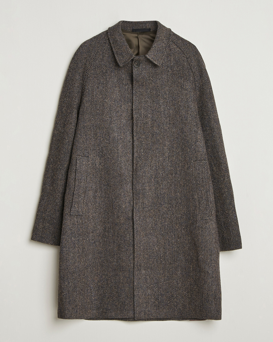 Hombres | Abrigos y chaquetas | Walker Slater | Watson Harris Tweed Herringbone Coat Dark Brown