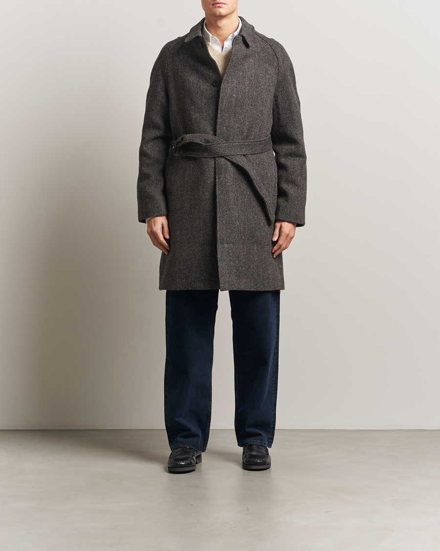 Hombres | Abrigos y chaquetas | Walker Slater | Watson Harris Tweed Herringbone Coat Dark Brown