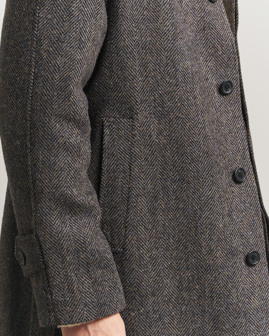 Hombres | Abrigos y chaquetas | Walker Slater | Watson Harris Tweed Herringbone Coat Dark Brown