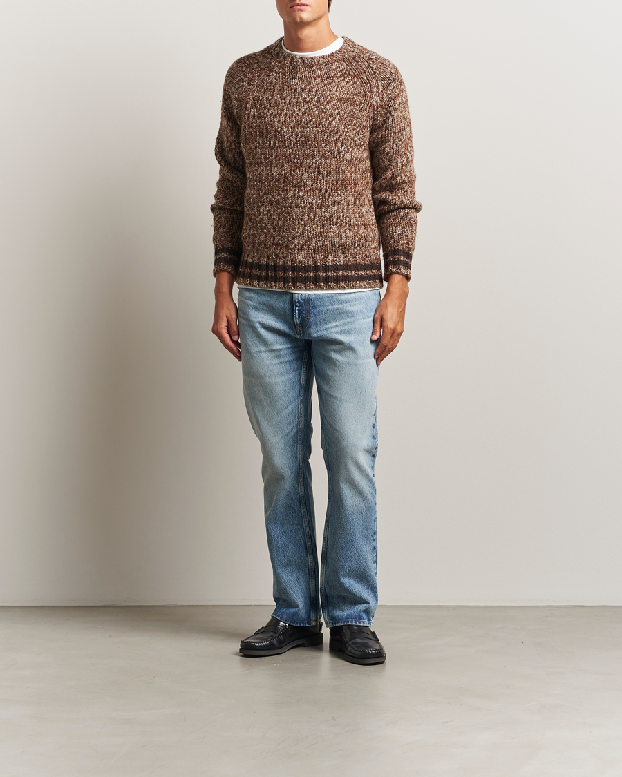Hombres | Jerséis y prendas de punto | GANT 240 Mulberry Street | Wool Heavy Knitted Sweater Light Brown Melange