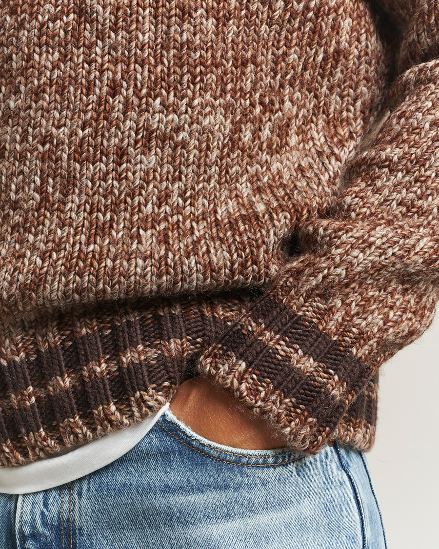 Hombres | Jerséis y prendas de punto | GANT 240 Mulberry Street | Wool Heavy Knitted Sweater Light Brown Melange