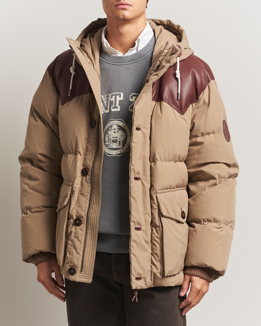 Hombres | Abrigos y chaquetas | GANT 240 Mulberry Street | Cotton Down Hooded Jacket Carmel Beige