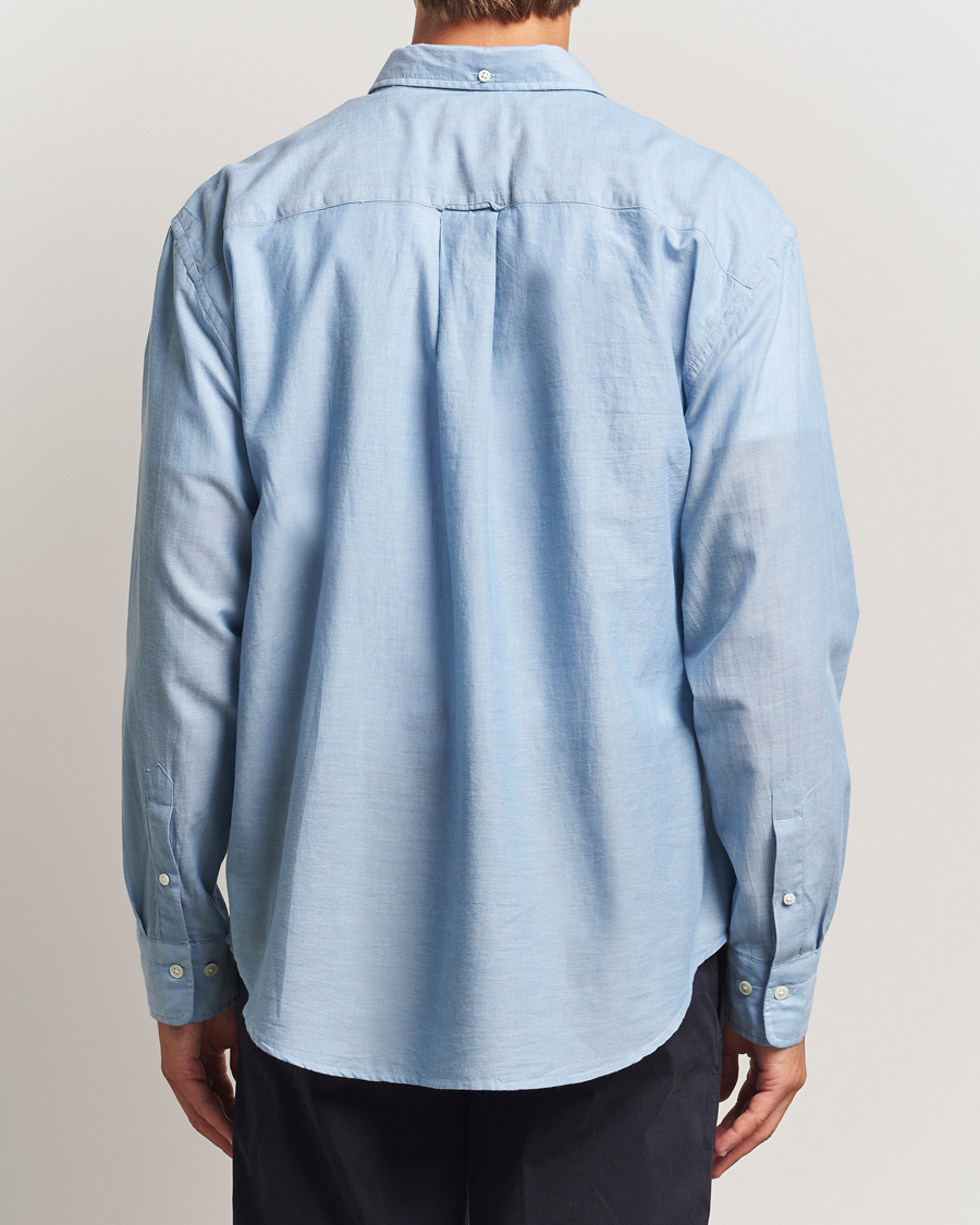 Hombres | Camisas | GANT 240 Mulberry Street | Relaxed Fit Chambray Shirt Light Indigo
