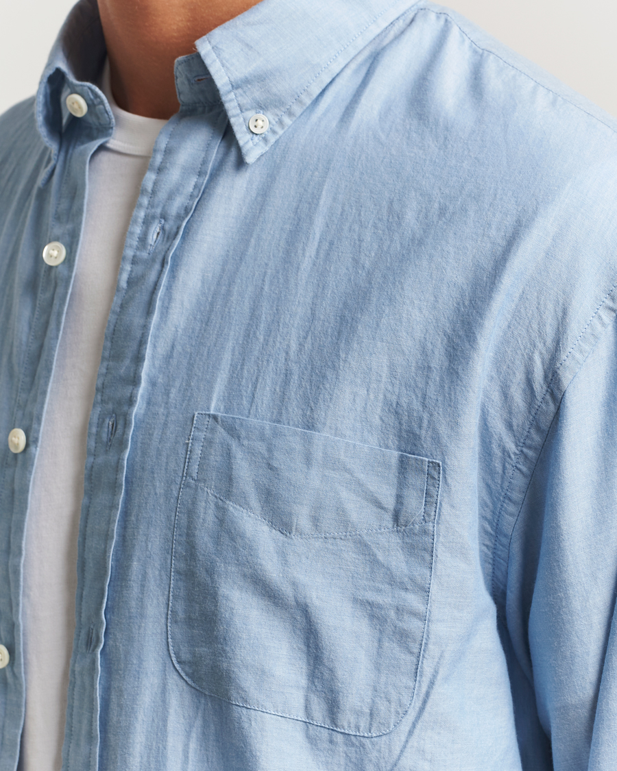Hombres | Camisas | GANT 240 Mulberry Street | Relaxed Fit Chambray Shirt Light Indigo