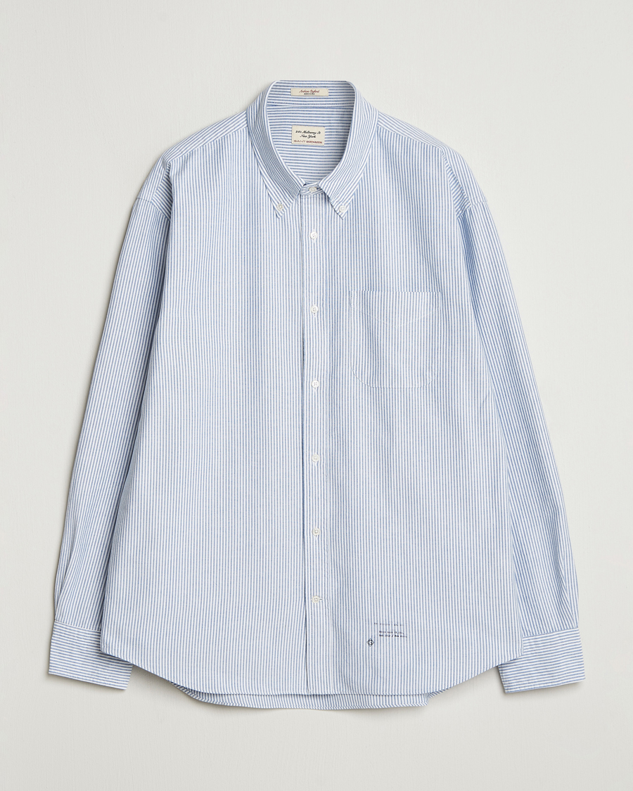 Hombres | Camisas | GANT 240 Mulberry Street | Relaxed Fit US Striped Oxford Shirt Blue Water