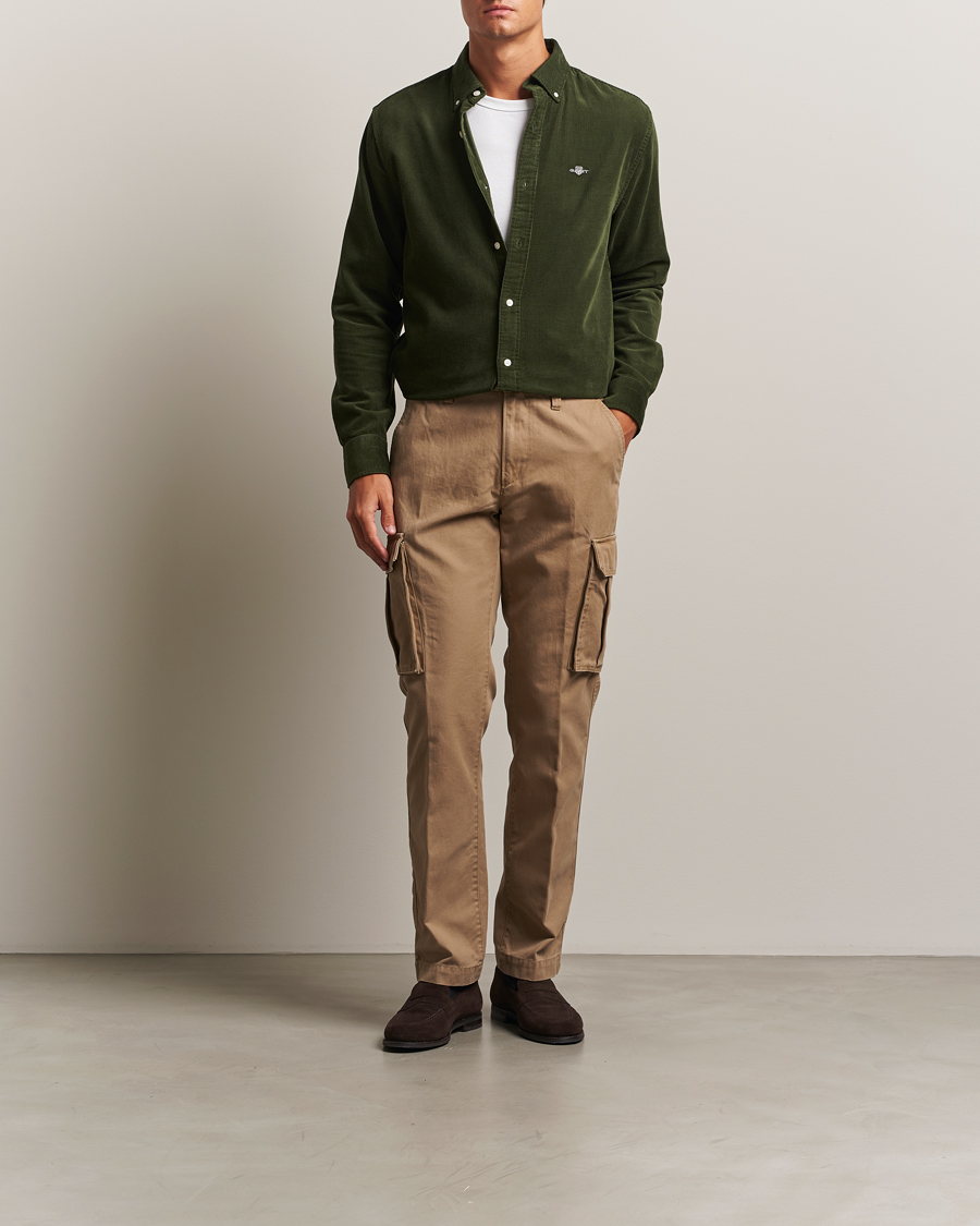 Hombres | Pantalones | Gant | Regular Fit Cotton Twill Cargo Pants Light Taupe