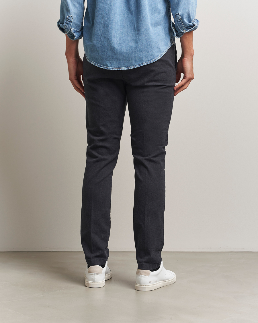 Hombres | Pantalones | Gant | Slim Fit Cotton Herringbone Trousers Antracite