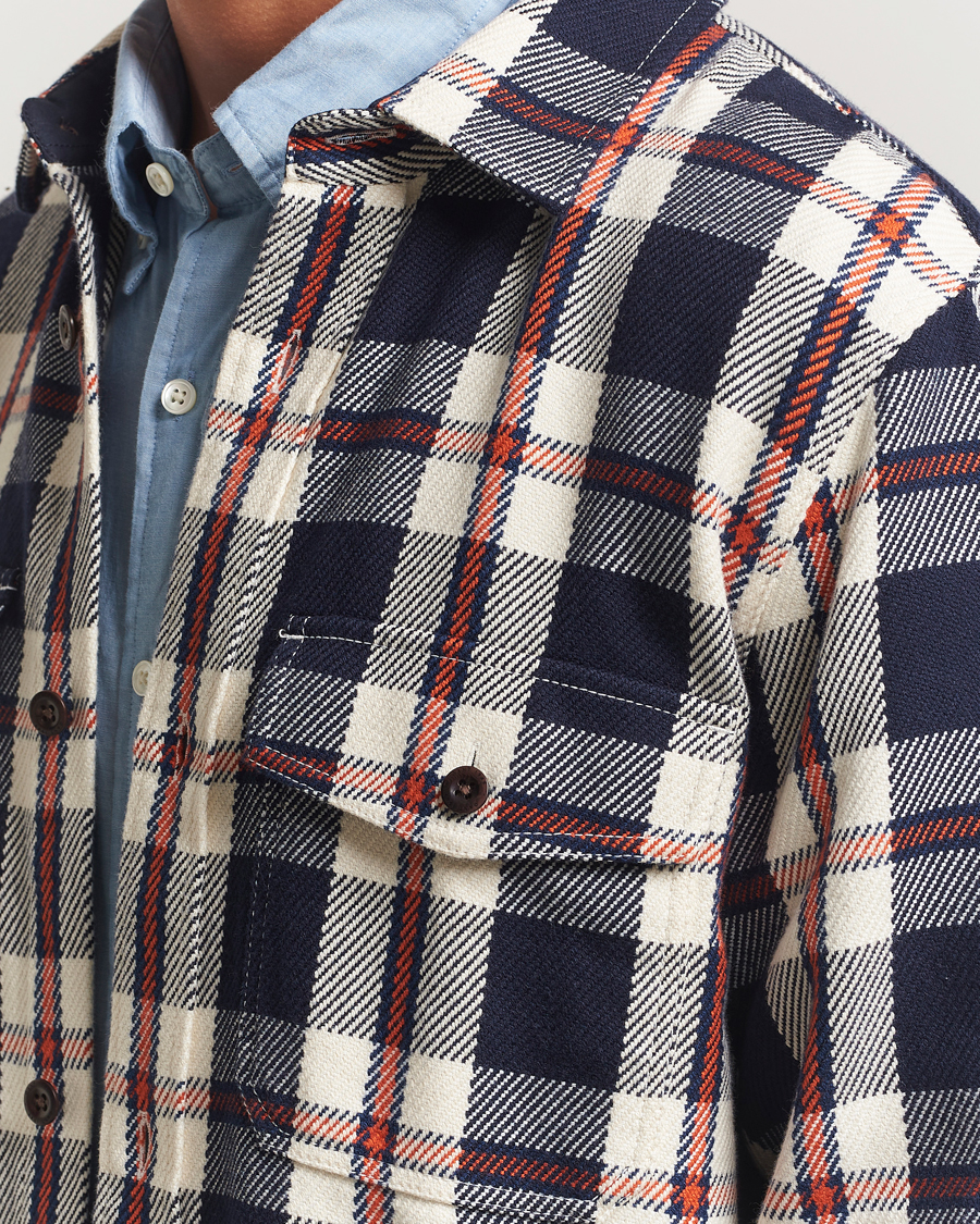 Hombres | Camisas | Gant | Heavy Twill Checked Overshirt Evening Blue