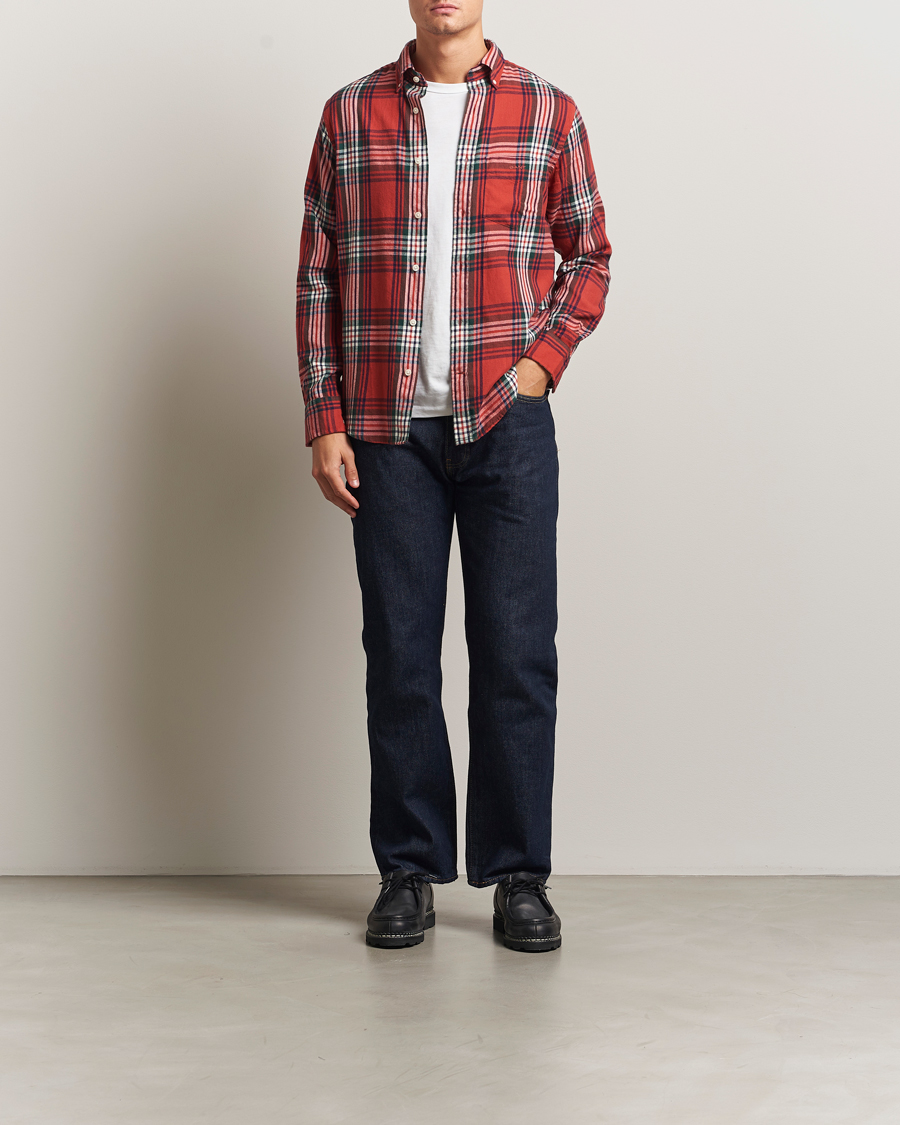 Hombres | Camisas | Gant | Regular Fit Checked Flannel Shirt Modern Rust