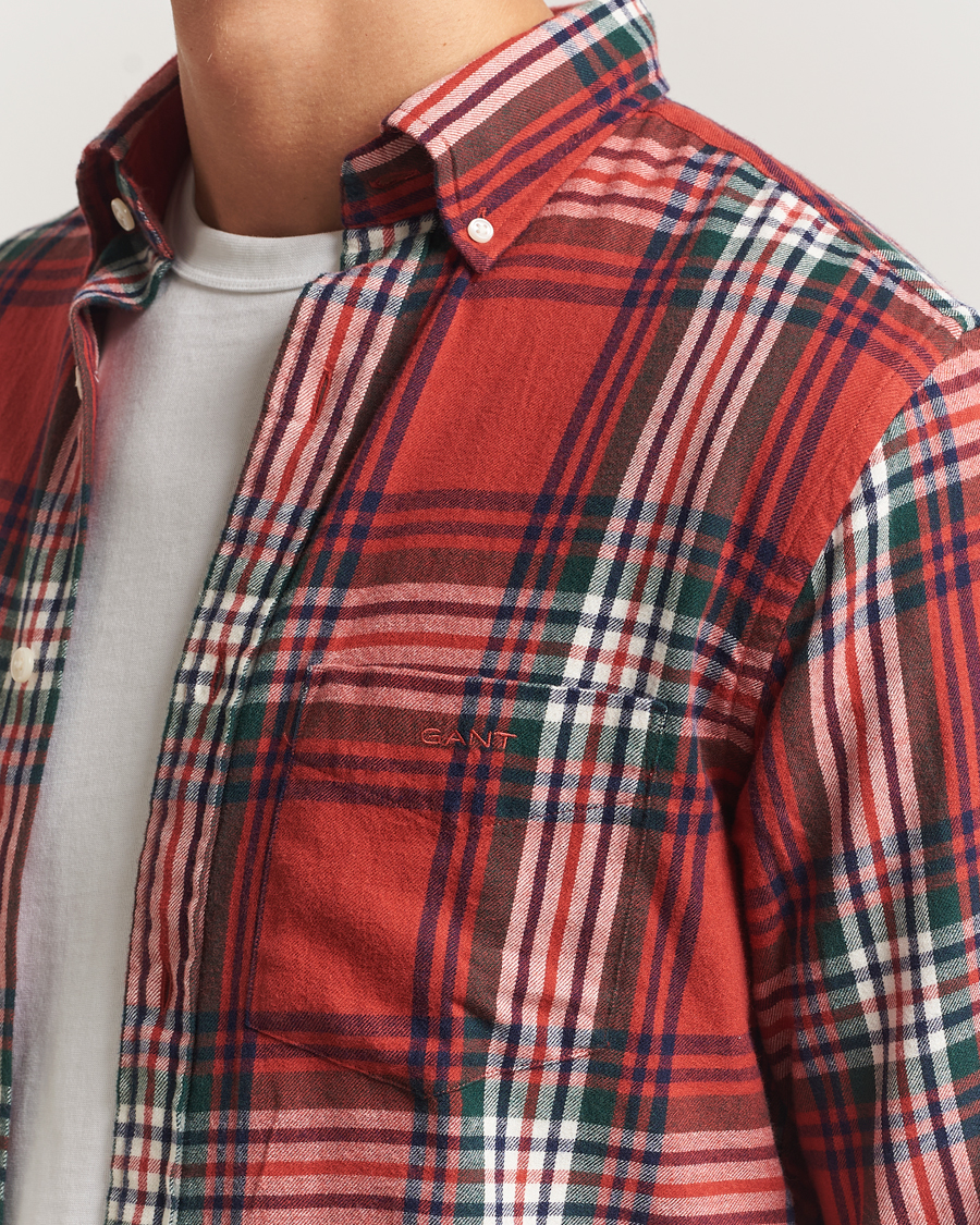 Hombres | Camisas | Gant | Regular Fit Checked Flannel Shirt Modern Rust